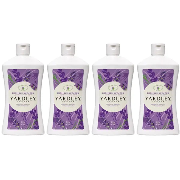 4 Pack - Yardley London English Lavender Liquid Hand Soap Refill 16oz Yardley